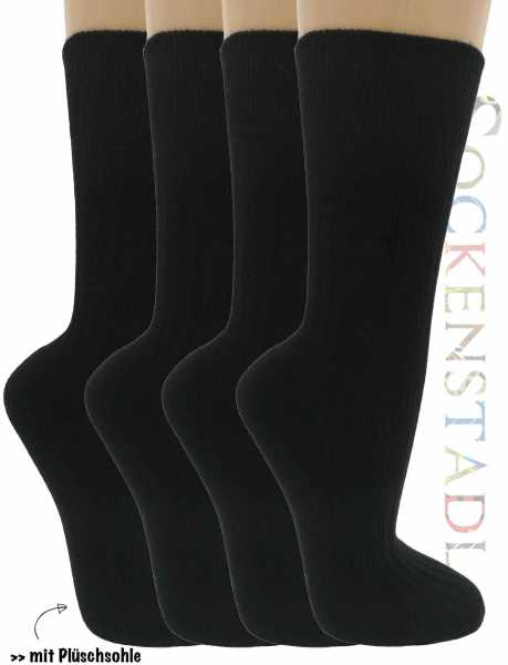 100% Baumwollsocken mit Plüschsohle | Schwarz 100% Baumwollsocken mit Plüschsohle | Schwarz